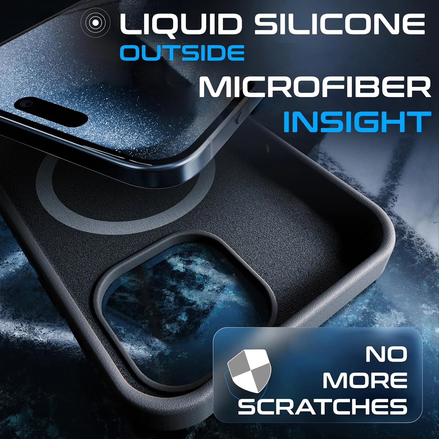 Roxx Silicone Case | Like The Original | Compatible With iPhone 16 Pro | MagSafe Compatible | Award-Winning | Hardcase | Inner and Camera Protection | Screen Protection | Black