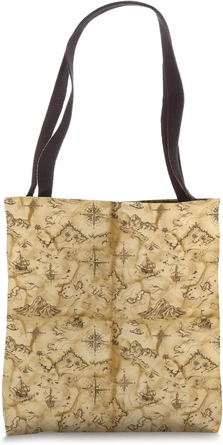 Sailor Treasure Map Pattern Tote Bag