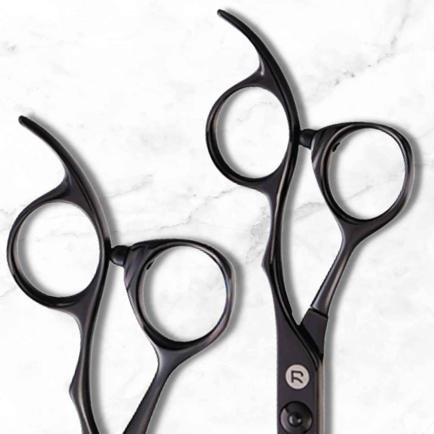 Saki Shears Katana Set of Professional Japanese Hair Shears with Black Finish - 6 Inches - Includes Cutting and Thinning Shears
