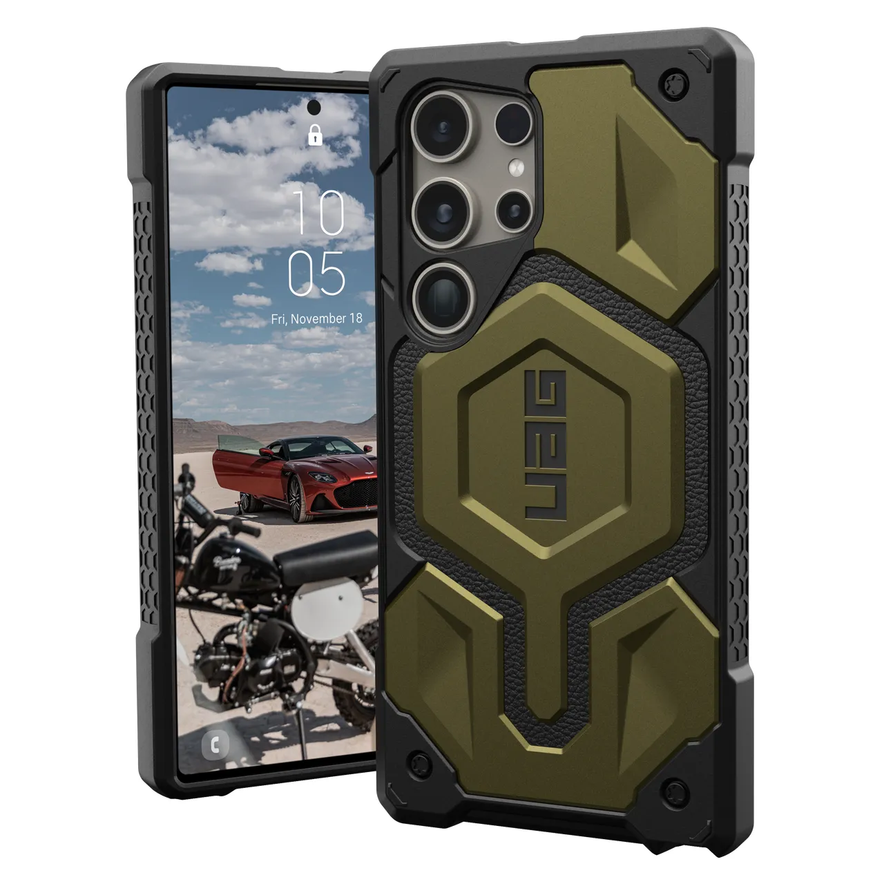 Samsung Galaxy S24 Ultra Monarch Pro (Inner Leather) Rugged Armor UAG Case with Magsafe - Green