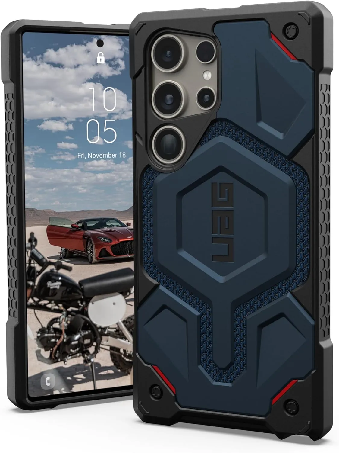 Samsung Galaxy S24 Ultra Monarch Pro Kevlar Series Rugged Armor UAG Case with Magsafe - Blue
