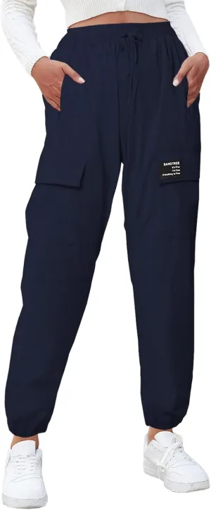 SANGTREE Girls & Women's Waterproof Outdoor Quick Dry Casual Hiking Cargo Jogger Pants with Pockets