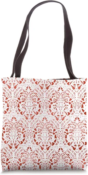 Sanguine Red Vintage Pattern Tote Bag
