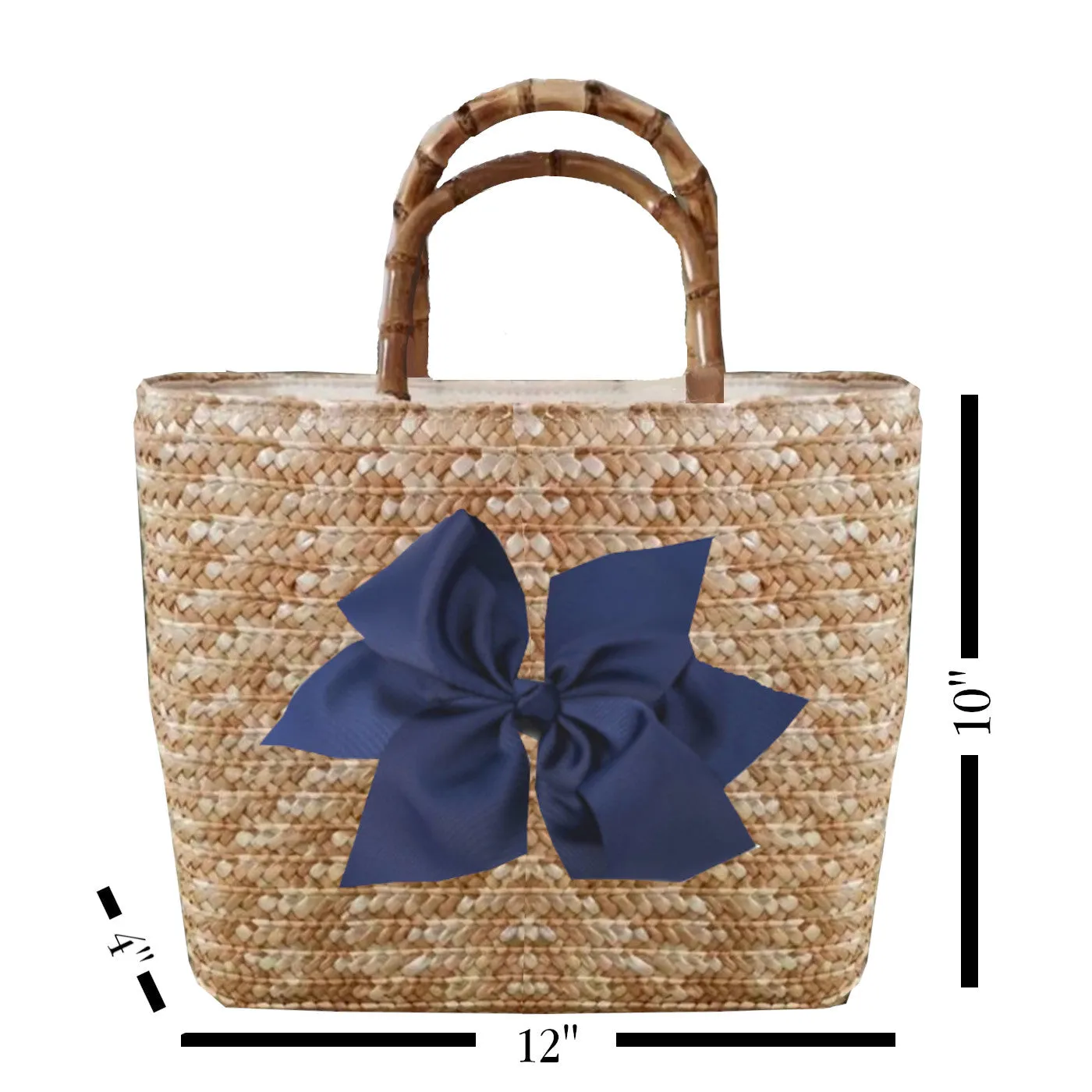 Sankaty Straw Tote with Interchangeable Bow - Yellow