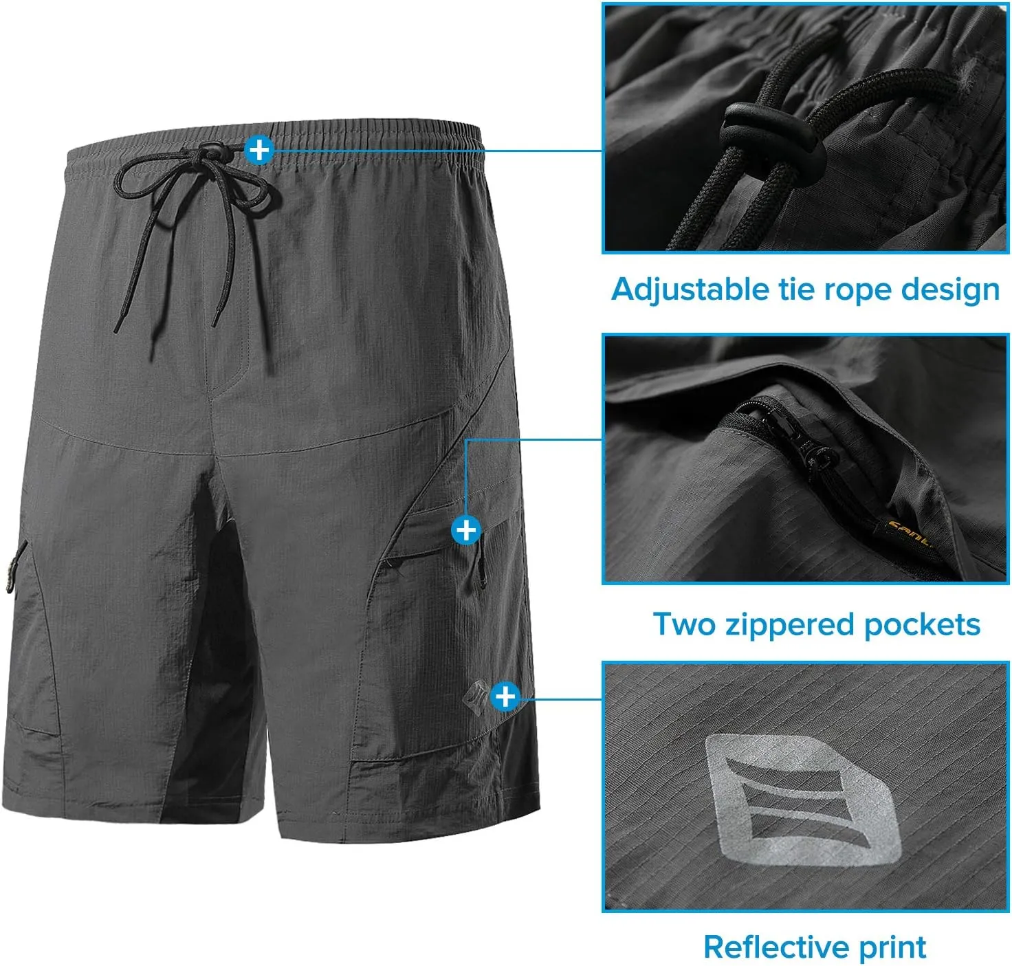 Santic Men's 3D Padded Mountain Bike Shorts Lightweight Cycling MTB Shorts