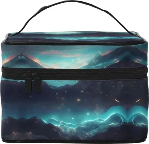 Science Fiction Stars Women's Large Capacity Makeup Bag, Portable Travel Makeup Bag, (9x6.5x6.2 inches) Girls Large Makeup Bag Storage Bag