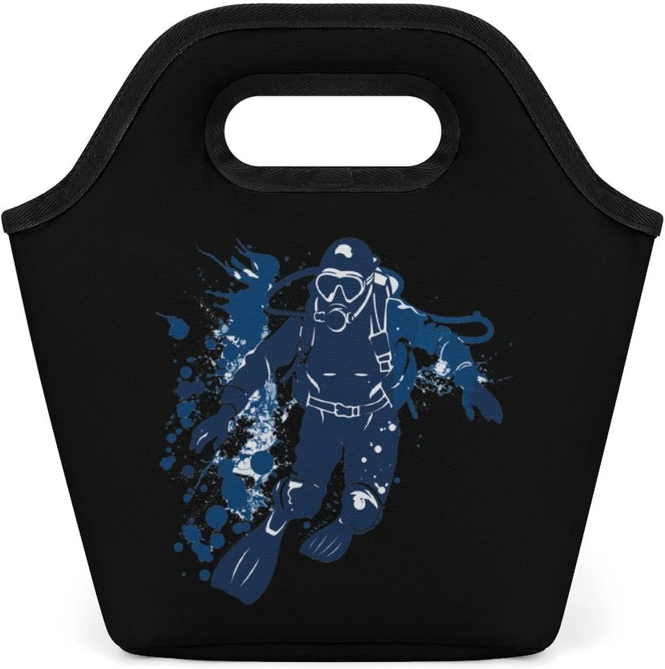 Scuba Diving Under Water Diver Reusable Grocery Bags Portable Lightweight Waterproof Shopping Tote Bag