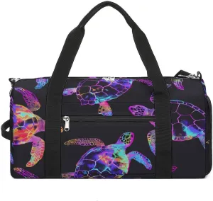 Sea Turtle Sports Gym Bag for Men Women Travel Duffel Bag with Shoulder Strap
