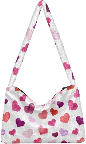 senya Plush Underarm Bag Christmas Snowflakes Fall Winter Tote Bag