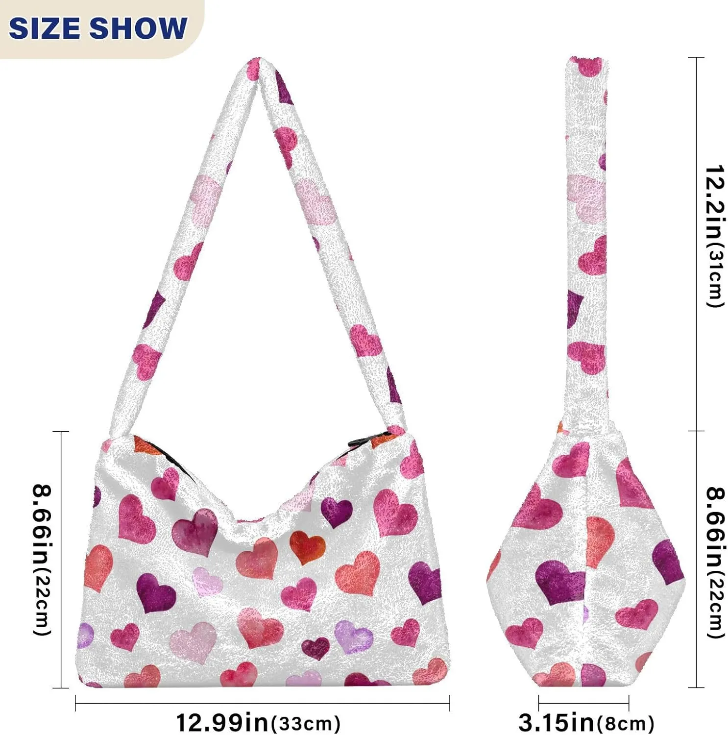senya Plush Underarm Bag Christmas Snowflakes Fall Winter Tote Bag