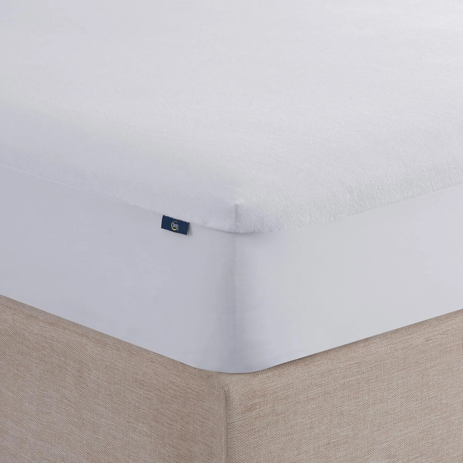 Serta Soft Top Mattress Cover, 76" x 80" Odor-Preventing and Stain-Resistant Waterproof Mattress Protector, 18" Elastic Deep Pocket for Secure Fit, King Mattress Pad, White