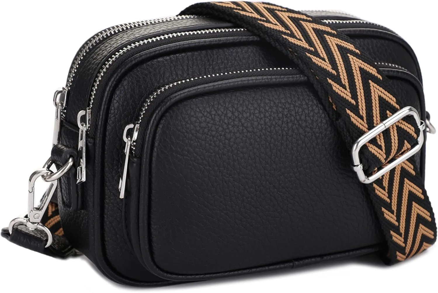 SG SUGU Small Crossbody Bag for Women, Triple Compartment Shoulder Handbags with Adjustable Strap, Camera Purse for Everyday
