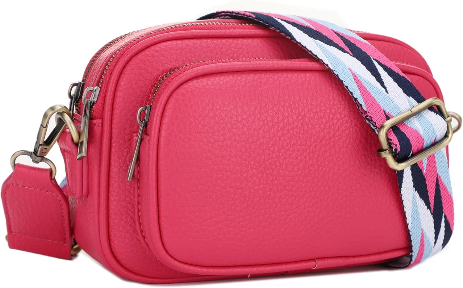 SG SUGU Small Crossbody Bag for Women, Triple Compartment Shoulder Handbags with Adjustable Strap, Camera Purse for Everyday