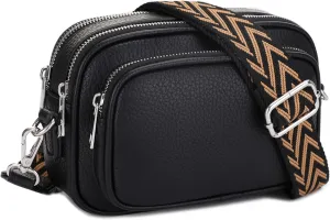 SG SUGU Small Crossbody Bag for Women, Triple Compartment Shoulder Handbags with Adjustable Strap, Camera Purse for Everyday