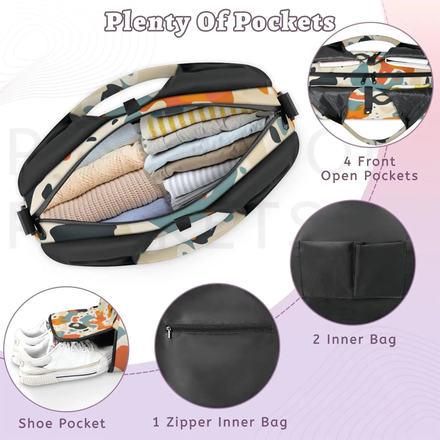 Shape Dogs Fluids Gym Bag Yoga Mat Tote for Women with Shoes Compartment Lightweight Duffle Travel Carrier Wet Dry Storage Pockets Adjustable Pilates Mats Shoulder Bags for Sport Swim