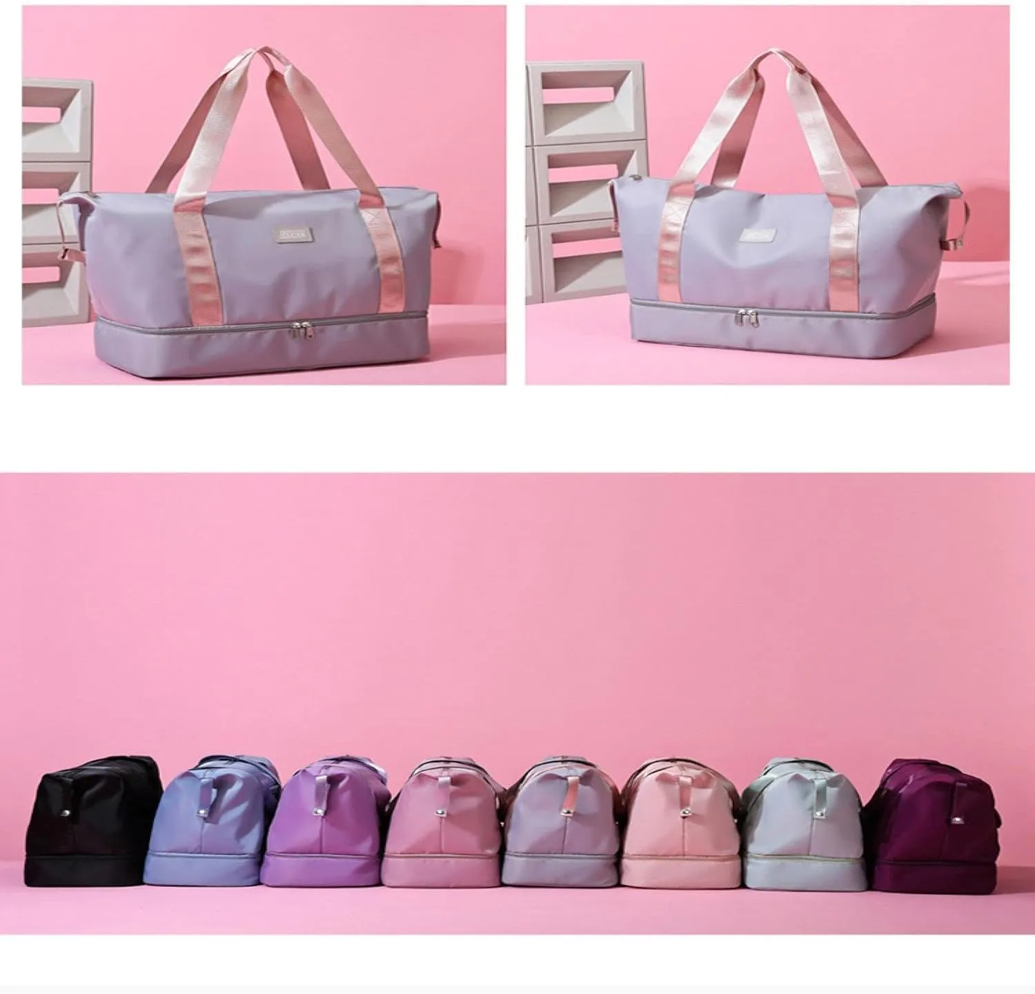 Short-Distance Lightweight Portable Fitness Bag, New Sleeve Trolley Suitcase, Luggage Bag, Student Large-Capacity Hand-held Storage Bag Female