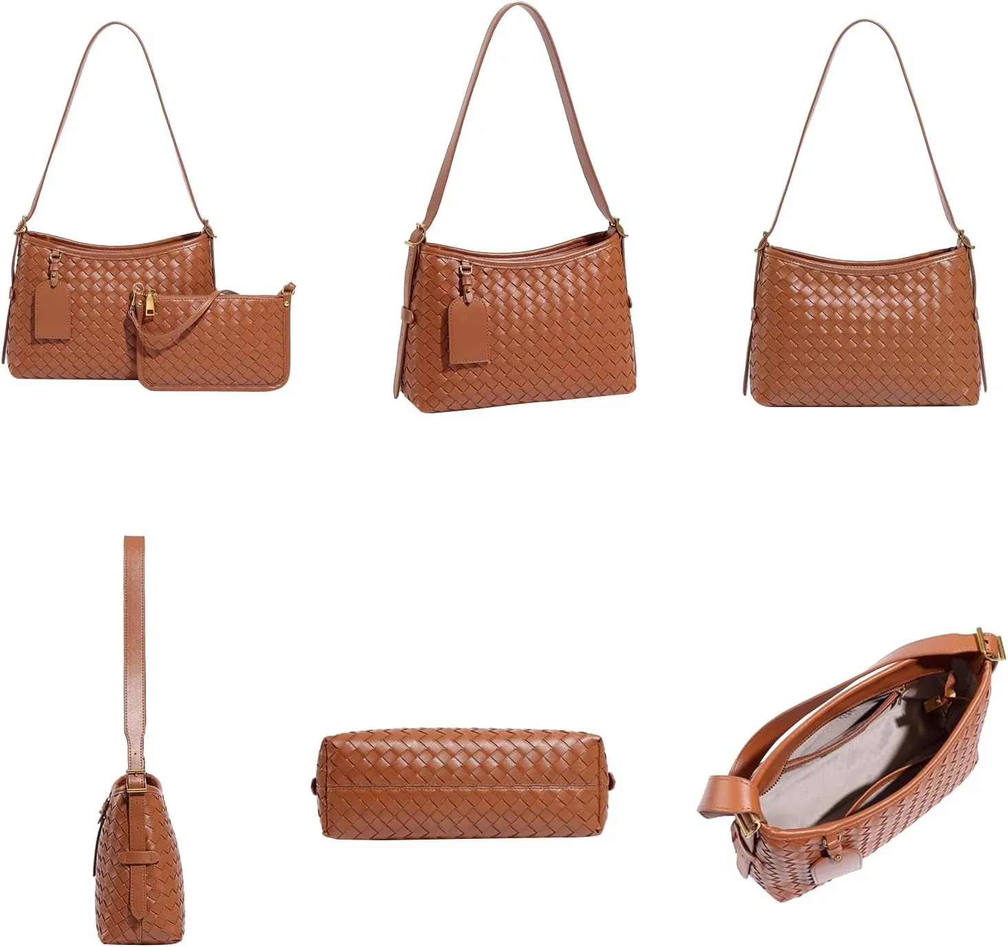 Shoulder Bag for Women Lightweight Tote Bags Vegan Leather Handbags Handmade with Wallet With Pocket Working Business Bags