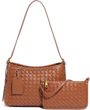 Shoulder Bag for Women Lightweight Tote Bags Vegan Leather Handbags Handmade with Wallet With Pocket Working Business Bags