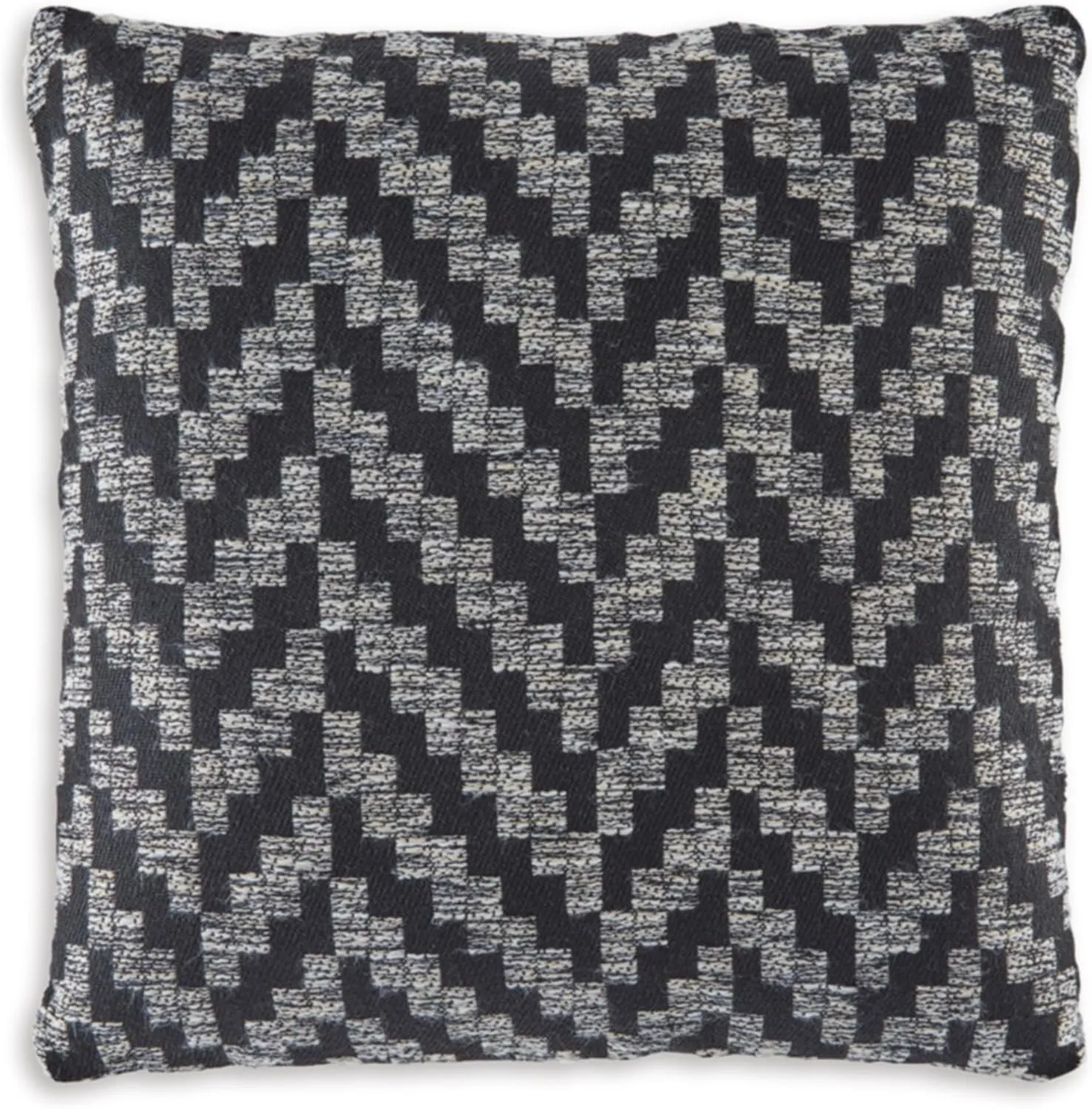 Signature Design by Ashley Tenslock Next-Gen Nuvella Casual Indoor/Outdoor UV Resistant Chevron 18 x 18 Inches Pillow with Removable Cover and Zipper Closure, Black & White