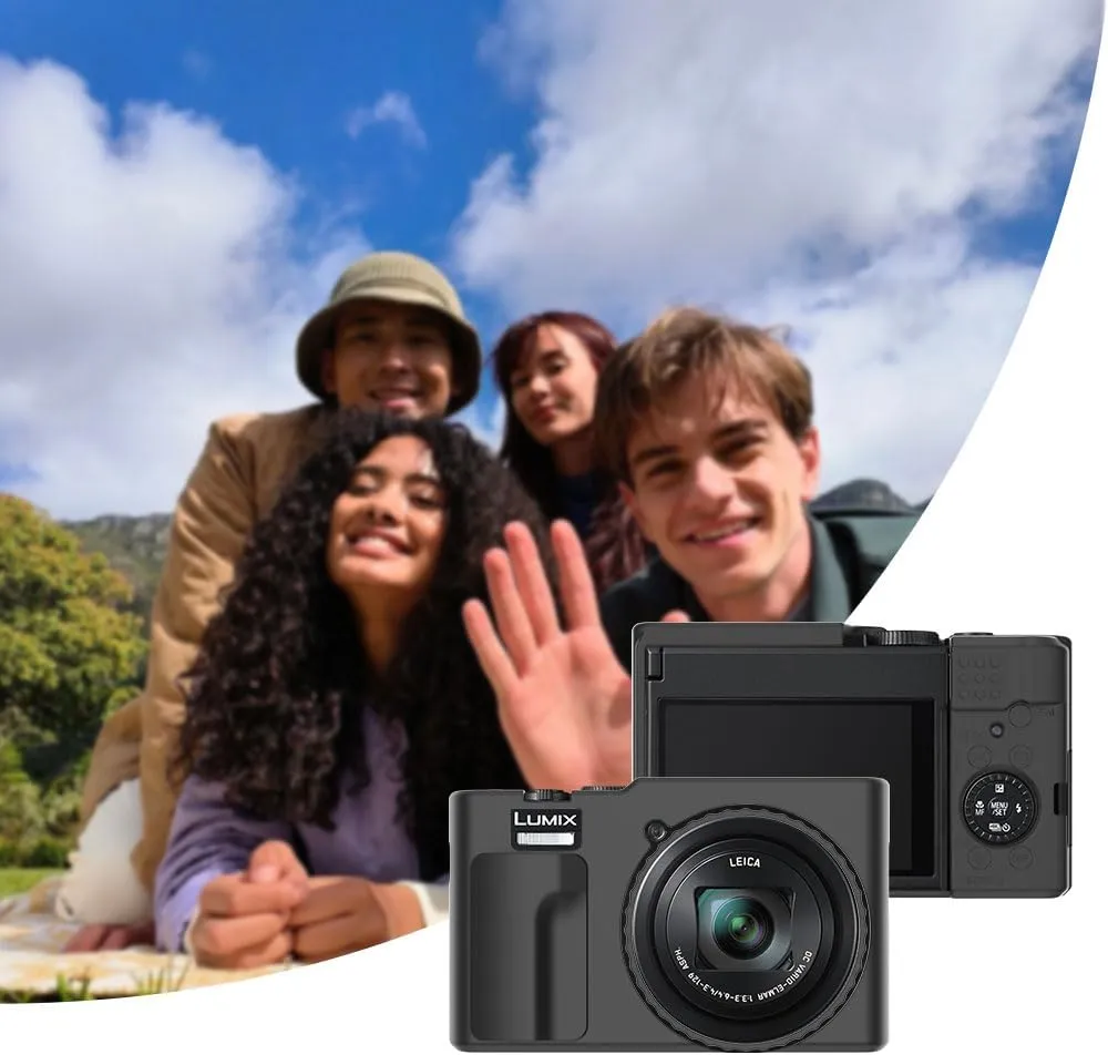 Silicone Case for Panasonic LUMIX ZS99 with Removable Lens Cover and 2PCS Screen Protector and a Lanyard lumix zs99 case - Black