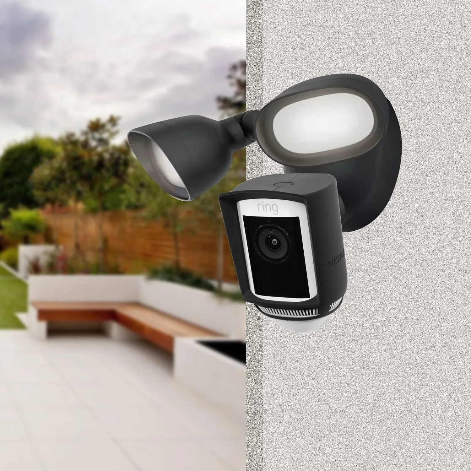 Silicone Skin Case Compatible with Ring Floodlight Cam Wired Pro - Sun Glare, UV & Weather Protection Skins Cover (Black, 2 Pack)