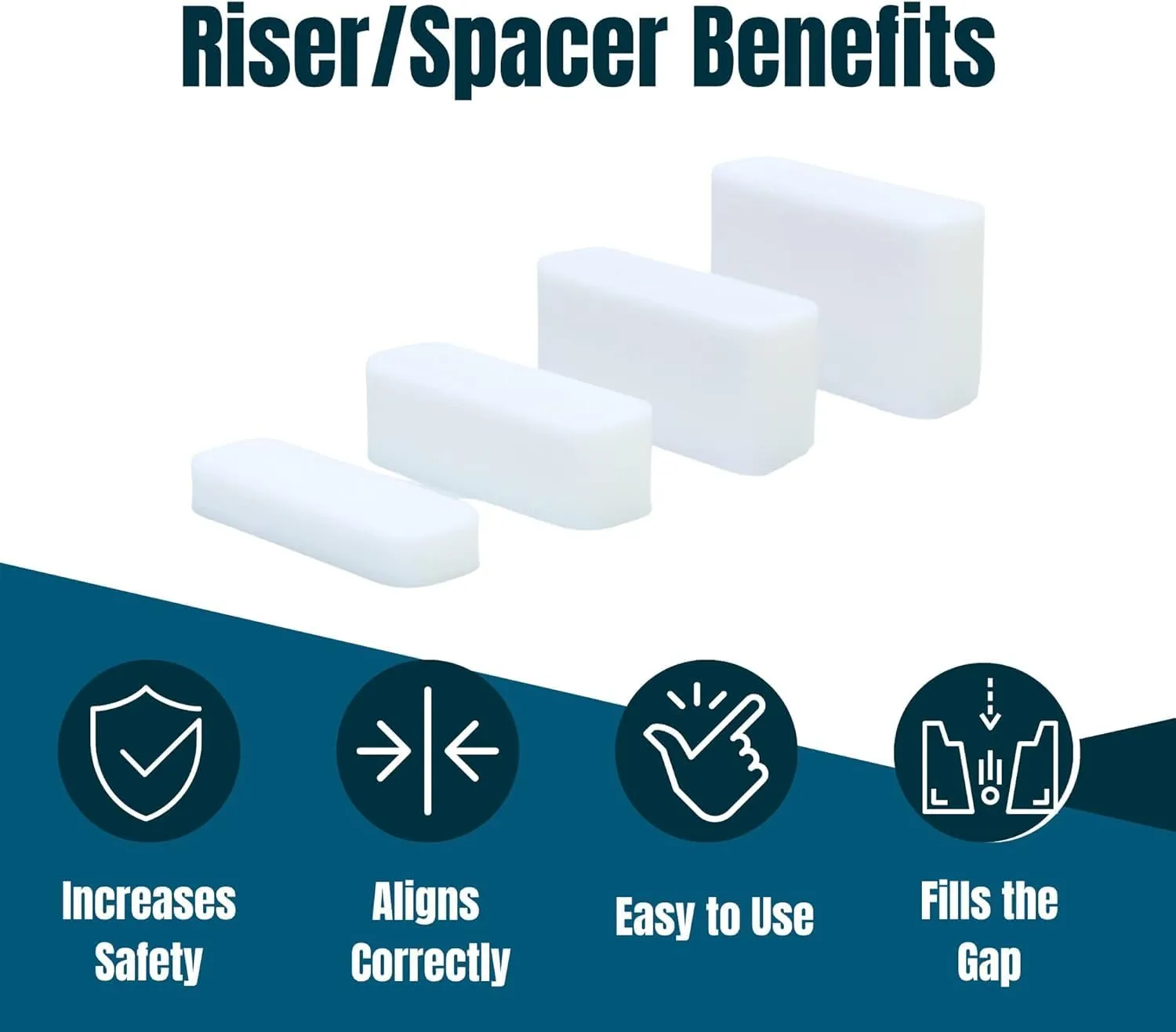 Simplisafe Entry Sensor Magnet Risers | Contact Sensor Spacers with 3M Adhesive | Easy Install for All Simplisafe Security Systems (1/2 inch - 5 Pack)