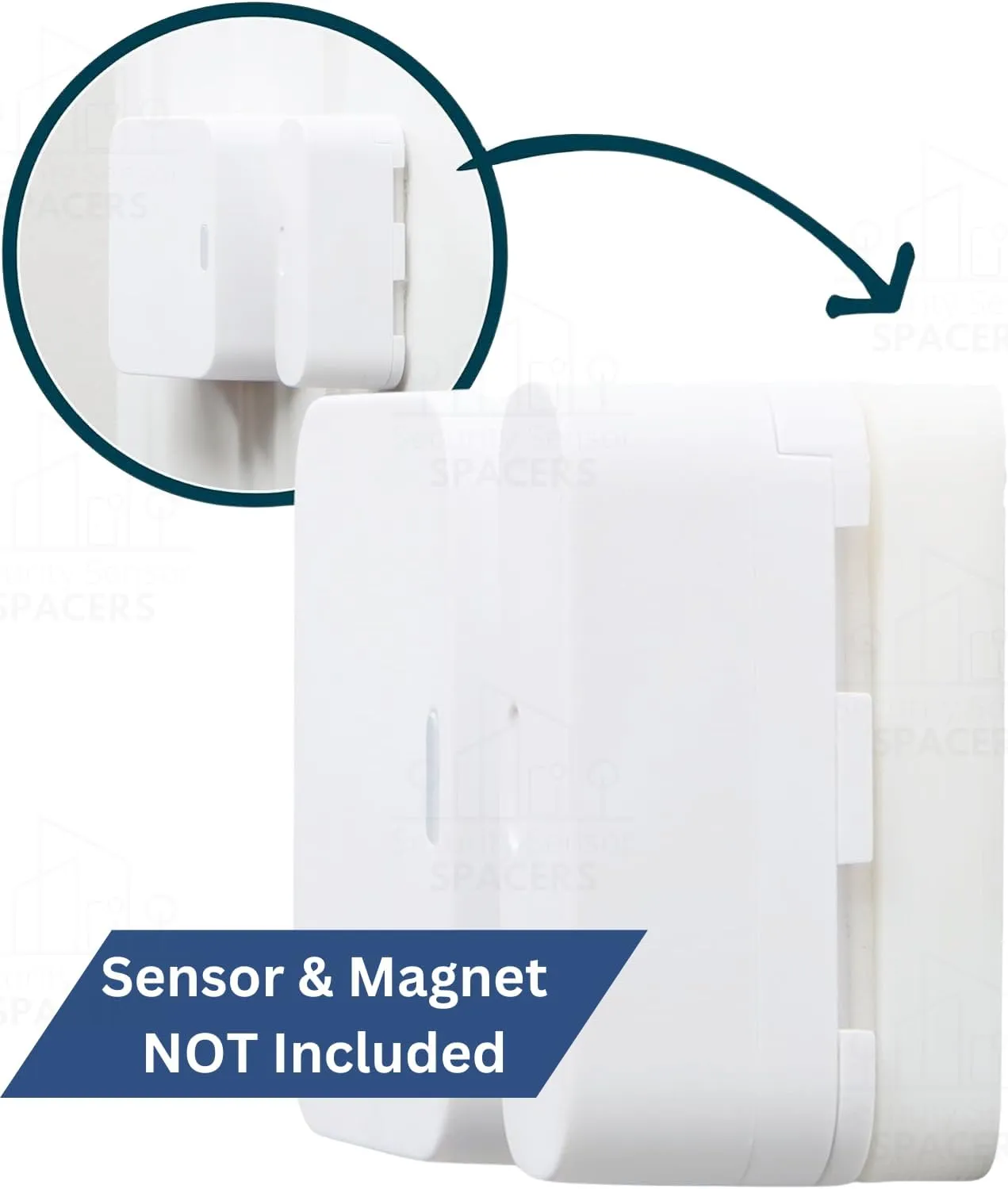 Simplisafe Entry Sensor Magnet Risers | Contact Sensor Spacers with 3M Adhesive | Easy Install for All Simplisafe Security Systems (1/2 inch - 5 Pack)