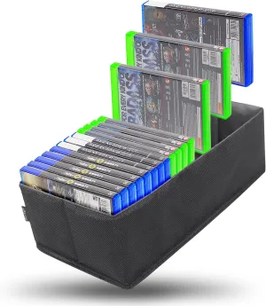 sisma Video Games Storage Case Compatible with Xbox PS5 PS4, Game Discs Holder Organizer Home Safekeeping