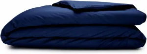 Sleepgram Supima Machine Washable 400 Thread Count Cotton Silver Ion Infused Luxury Zippered Duvet Cover with Travel Bag, King, Poseidon Blue