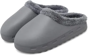 Slippers for Woman Mens Indoor Outdoor EVA Waterproof Fur Lined Clog Memory Foam House Slippers