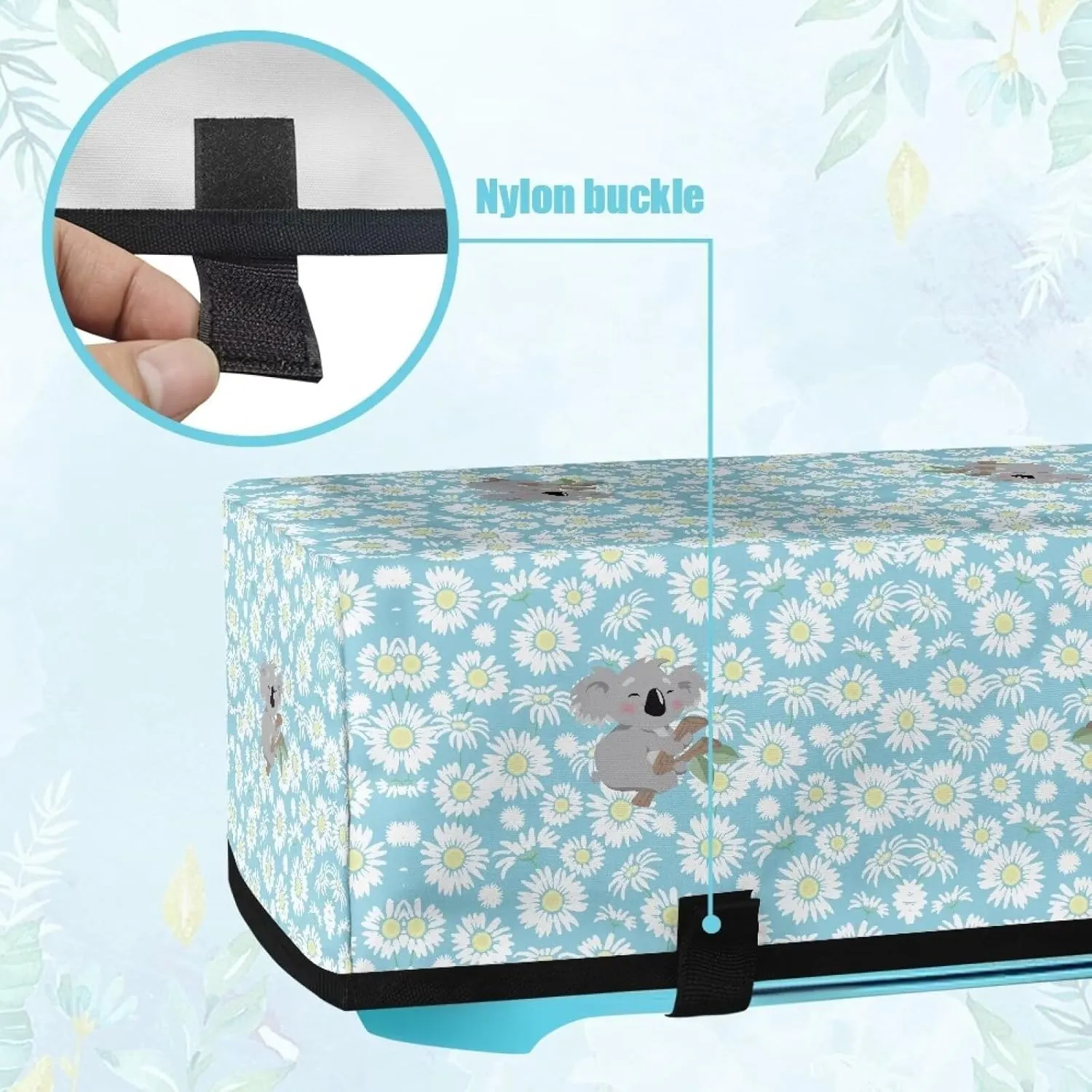 Sloth Daisy Carrying Case Cover with Pockets Waterproof Organization and Storage Bags Stain Resistant Elastic Scrapbooking Die-cut Machine Covers Dust Cover