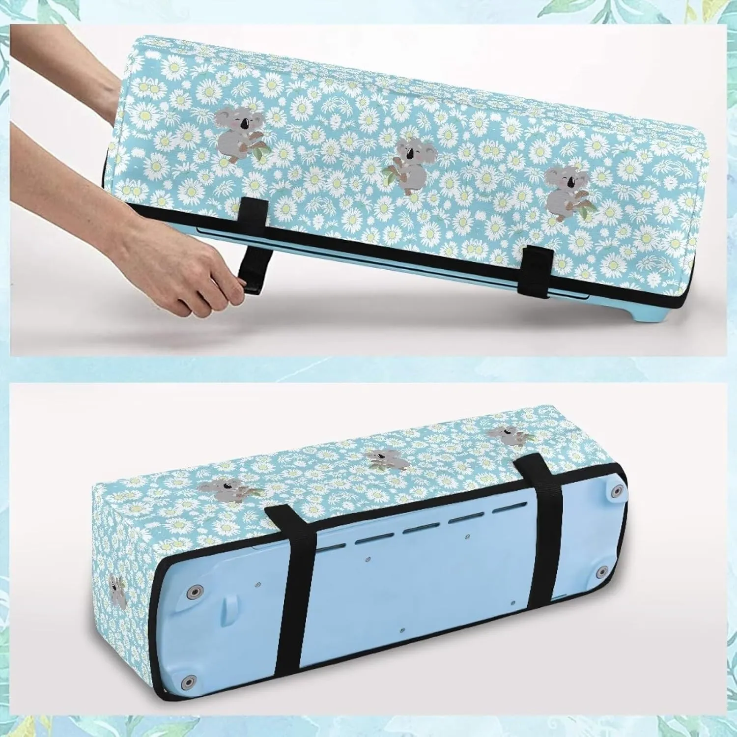 Sloth Daisy Carrying Case Cover with Pockets Waterproof Organization and Storage Bags Stain Resistant Elastic Scrapbooking Die-cut Machine Covers Dust Cover