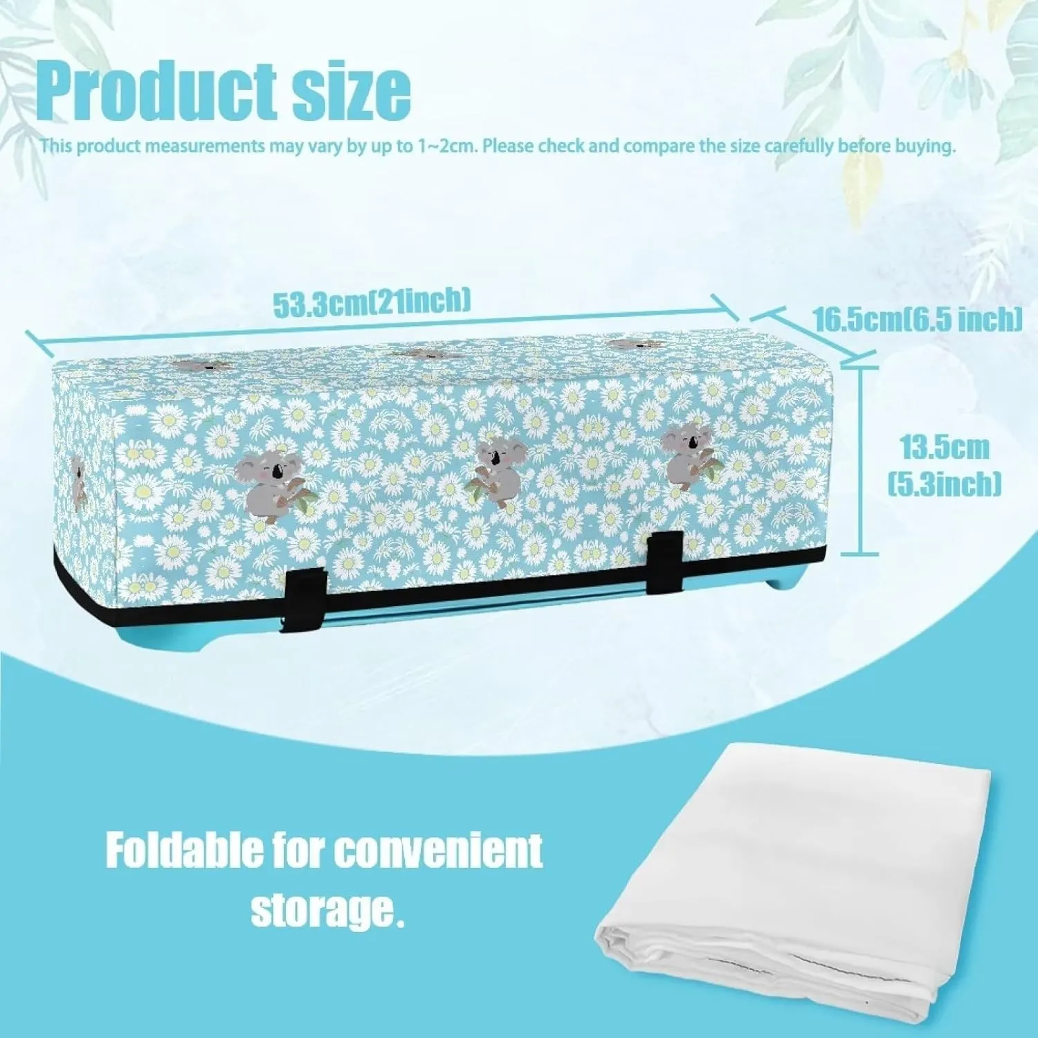 Sloth Daisy Carrying Case Cover with Pockets Waterproof Organization and Storage Bags Stain Resistant Elastic Scrapbooking Die-cut Machine Covers Dust Cover
