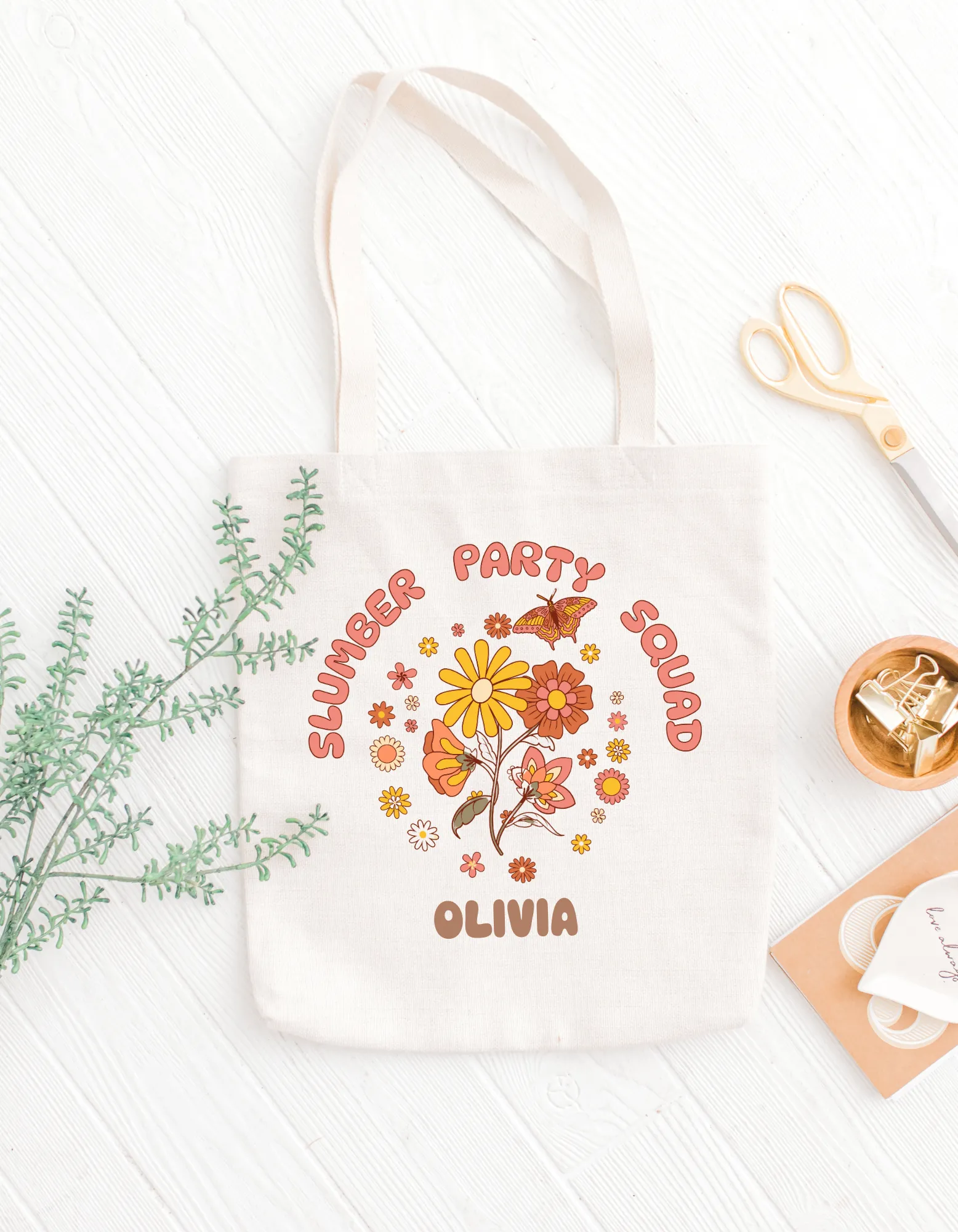 Slumber Party Favor Hippie Tote Bag