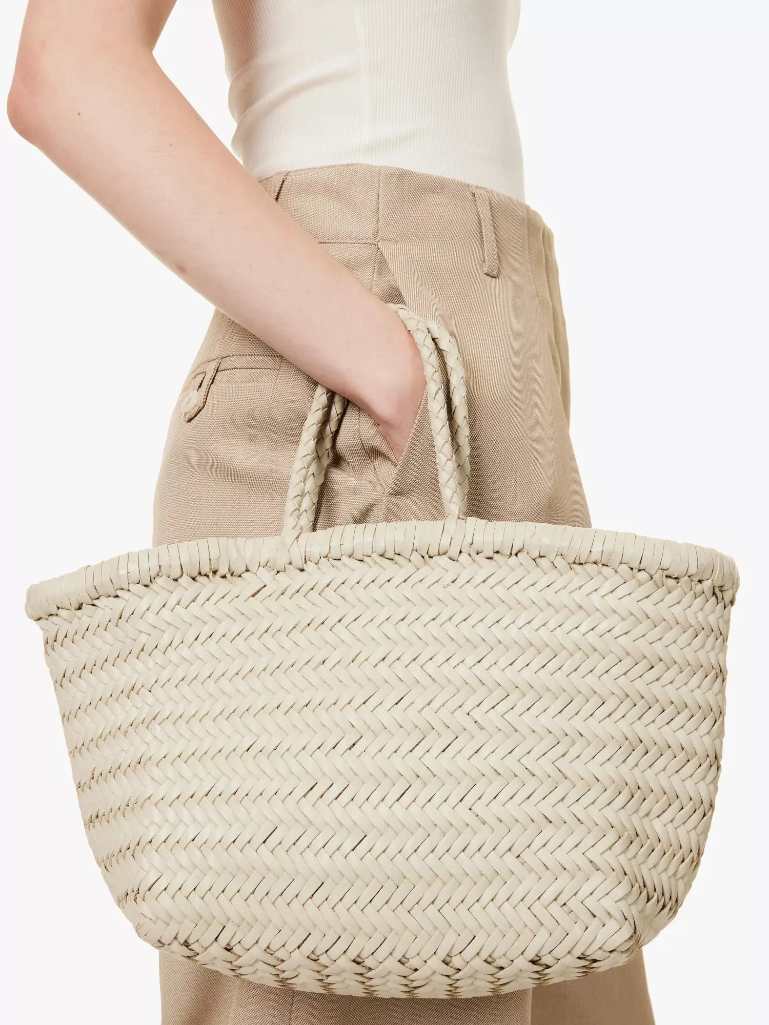 Small Bamboo Triple Jump Woven Shoulder Bag
