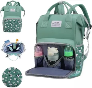 Small Diaper Bag Backpack - Baby Boy Diaper Bag - Multifunction Waterproof Baby Bags for Boys - Pañaleras para Bebe - Toddler Diaper Bag Backpack for Mom with Insulated Pockets, Stroller Straps. Green
