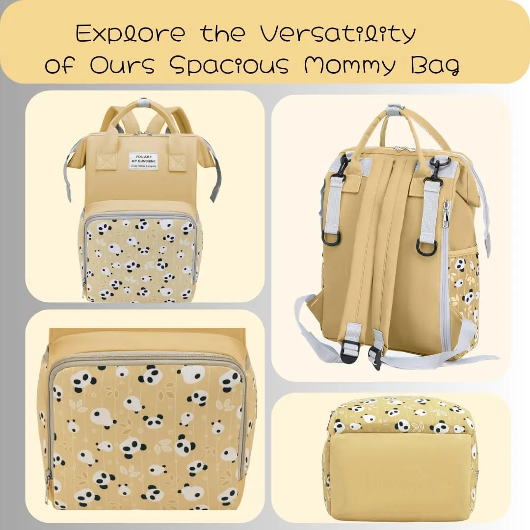 Small Diaper Bag Backpack - Pañaleras para Bebe, Toddler Diaper Bag, Bulto para Bebe, Cute Diaper Bag with Insulated Pockets & Stroller Straps. Yellow