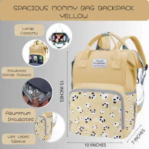 Small Diaper Bag Backpack - Pañaleras para Bebe, Toddler Diaper Bag, Bulto para Bebe, Cute Diaper Bag with Insulated Pockets & Stroller Straps. Yellow