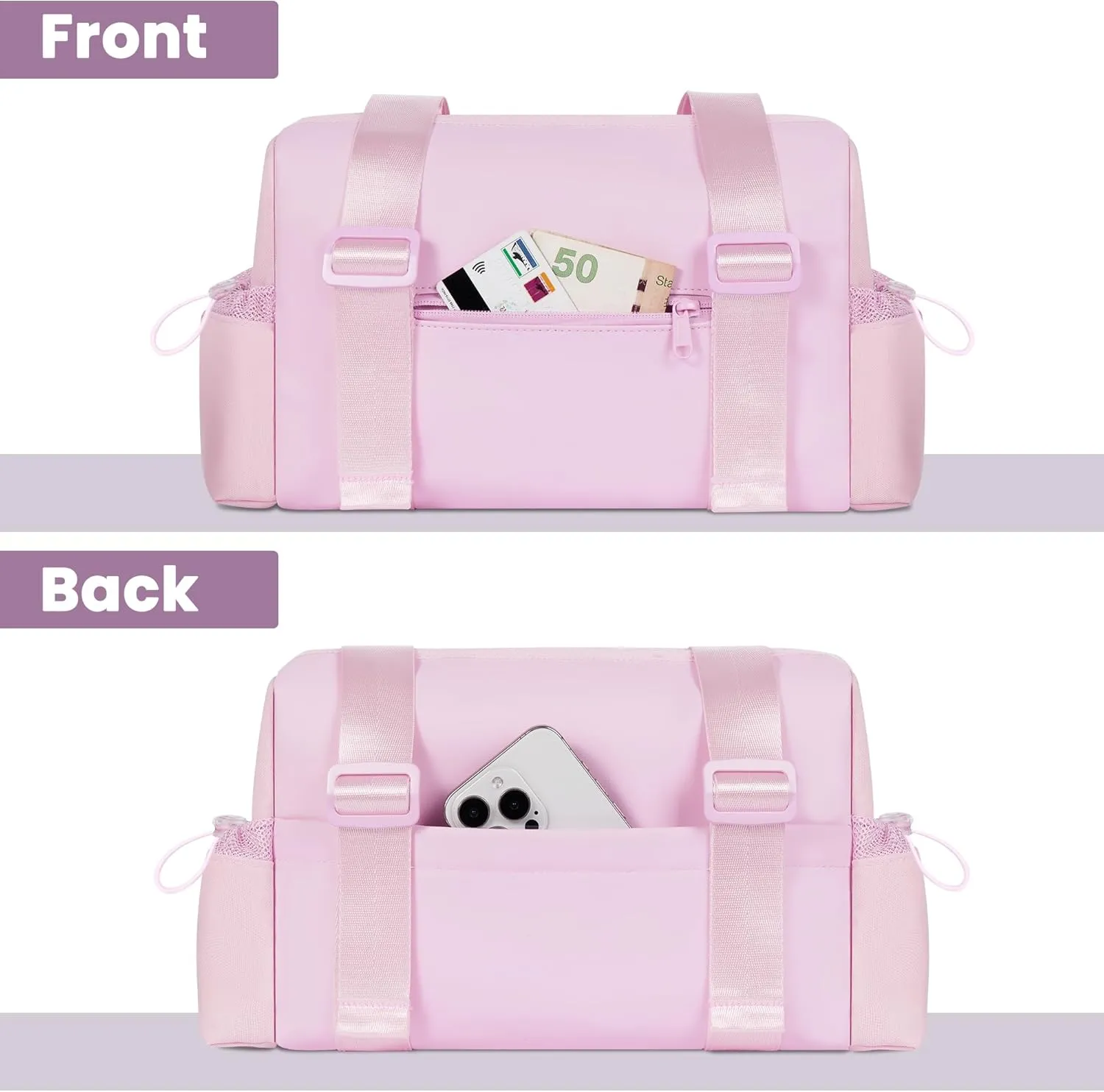 Small Gym Bag & Tote bag for Women, Waterproof Travel Duffle Bag with Wet Compartment, Mini Gym Bag for Sport & Workout & Swimming - KUKUPAK