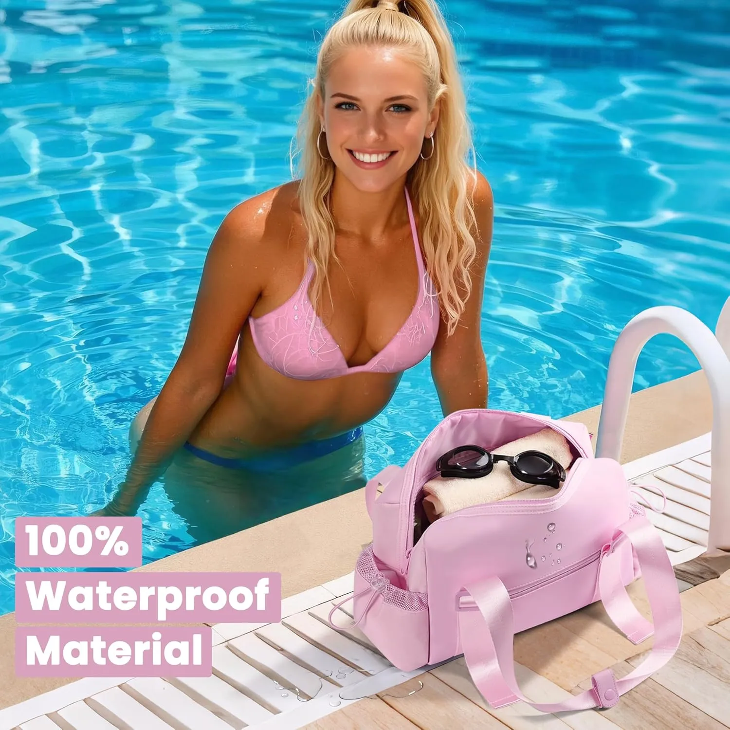 Small Gym Bag & Tote bag for Women, Waterproof Travel Duffle Bag with Wet Compartment, Mini Gym Bag for Sport & Workout & Swimming - KUKUPAK