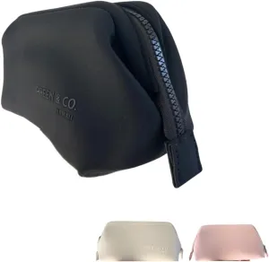 Small heat-resistant makeup bag, beauty case. Insulated cosmetic bag helps protect makeup from melting, spoiling and expiring quickly. Heat proof makeup bag for car (Case, Black Case)