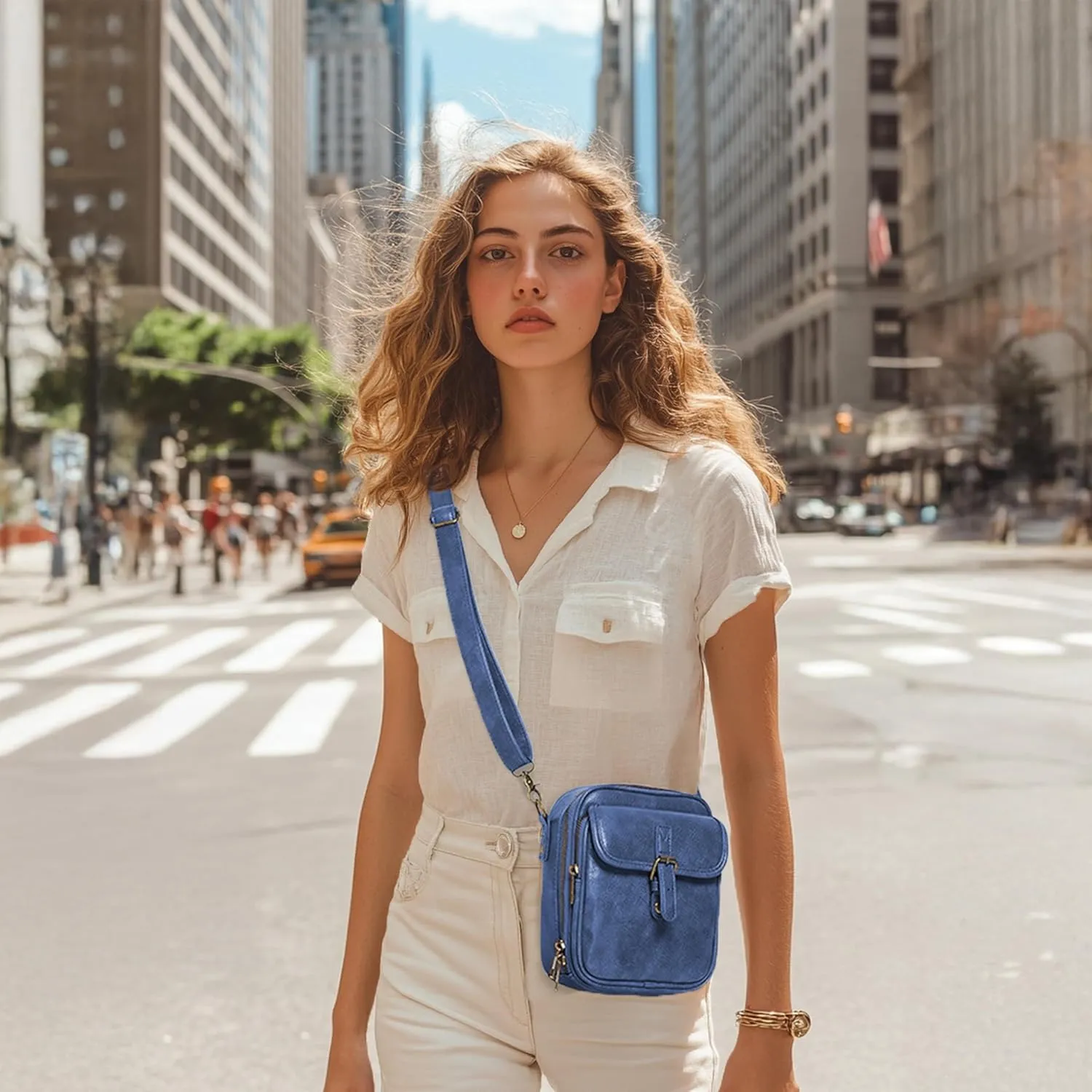 Small Messenger Bag Vegan Leather Crossbody Bag for Women Men, Vintage Cross Body Shoulder Purse with Card Slots