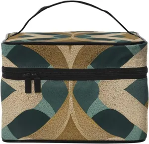 Small Serpentine Pattern Print Makeup Bag,Travel Cosmetic Bag with Zipper for Women Square Make Up Bags Organizer