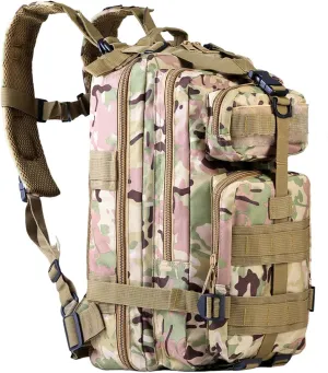 Small Tactical Backpack Military Bug Out Survival Molle Army Go Bag Hunting Gym Rucking Hiking Camping Motorcycle Rucksack With Weights for Men and Women 30L (CP)