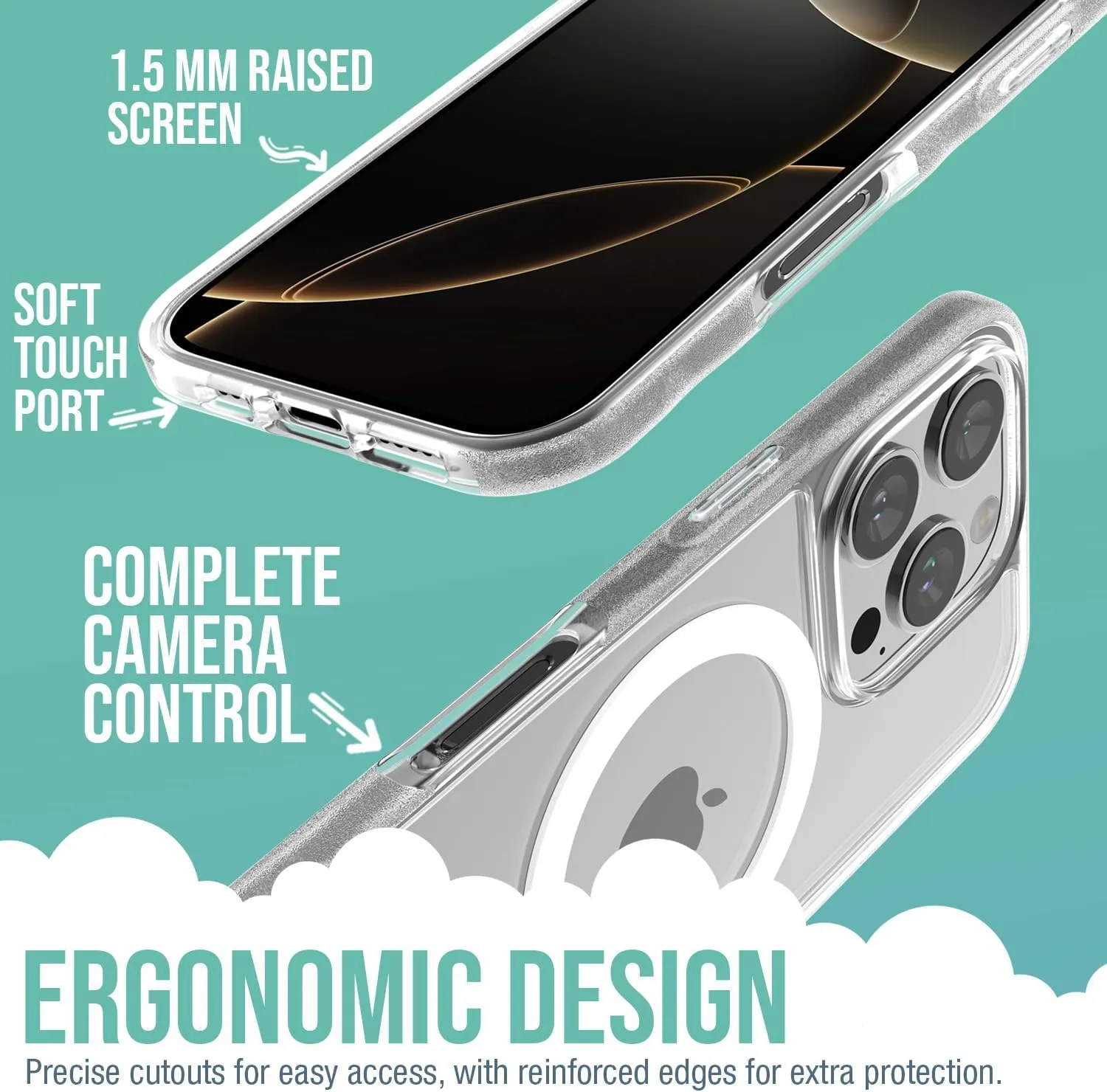 Smartish® iPhone 16 Pro Magnetic Case - Gripmunk Compatible with MagSafe [Lightweight   Protective] Slim & Thin Grip Cover with Microfiber Lining for Apple iPhone 16 Pro - Clearly Clear