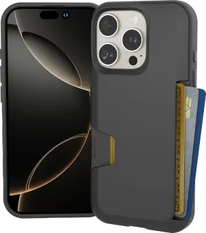 Smartish® iPhone 16 Pro Wallet Case - Wallet Slayer Vol. 1 [Slim   Protective] Credit Card Holder - Drop Tested Hidden Flip Card Slot Cover Compatible with Apple iPhone 16 Pro - Black Tie Affair