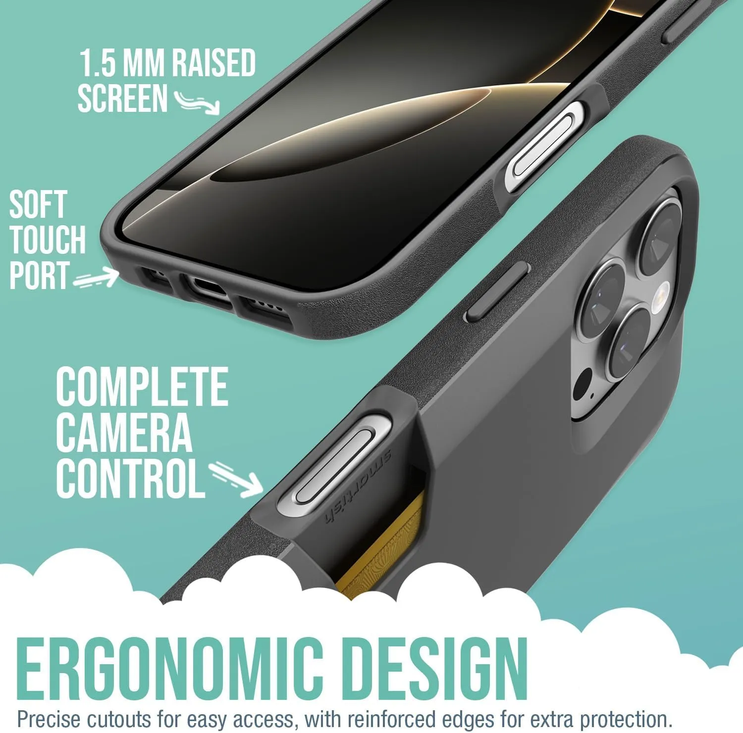 Smartish® iPhone 16 Pro Wallet Case - Wallet Slayer Vol. 1 [Slim   Protective] Credit Card Holder - Drop Tested Hidden Flip Card Slot Cover Compatible with Apple iPhone 16 Pro - Black Tie Affair