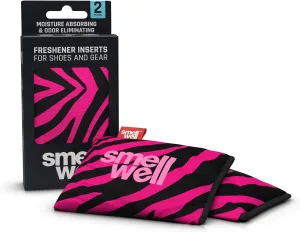SmellWell - Scented Shoe Deodorizer Inserts - Odor Eliminators - Activated Bamboo Charcoal   Minerals - Natural Fresheners for shoes, bags, gloves - 2 x 1.8oz Original Size Pink Zebra