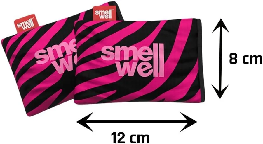 SmellWell - Scented Shoe Deodorizer Inserts - Odor Eliminators - Activated Bamboo Charcoal   Minerals - Natural Fresheners for shoes, bags, gloves - 2 x 1.8oz Original Size Pink Zebra