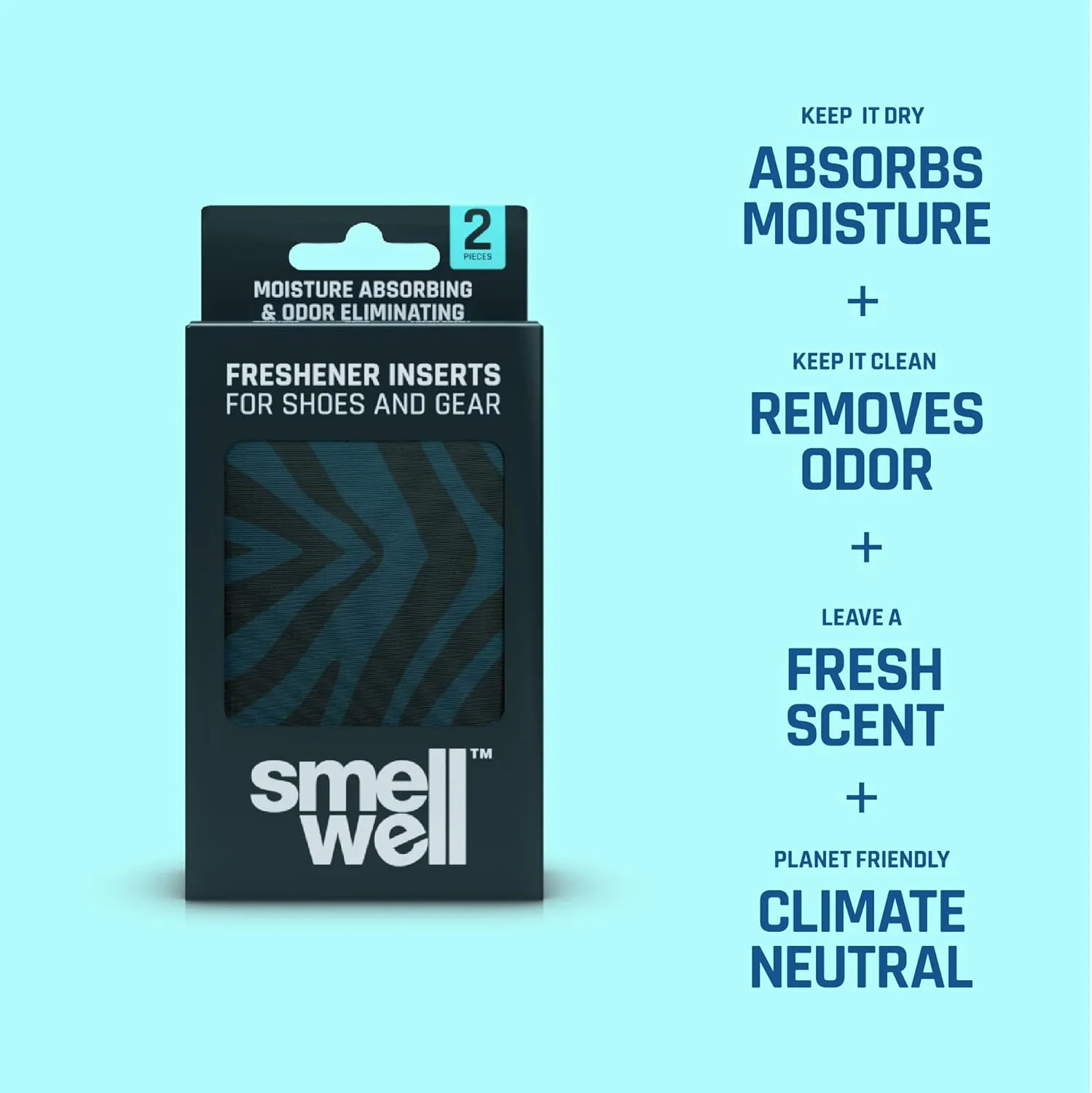 SmellWell - Scented Shoe Deodorizer Inserts - Odor Eliminators - Activated Bamboo Charcoal   Minerals - Natural Fresheners for shoes, bags, gloves - 2 x 1.8oz Original Size Pink Zebra